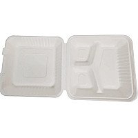 GP119 - 9x9" Compostable Clamshell 3 compartment