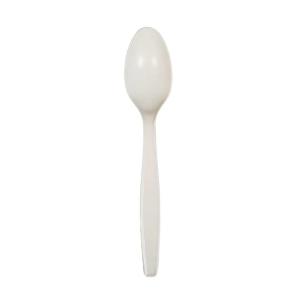 GP049 - 7" White Spoon - 100% Bio Degradable PLA
